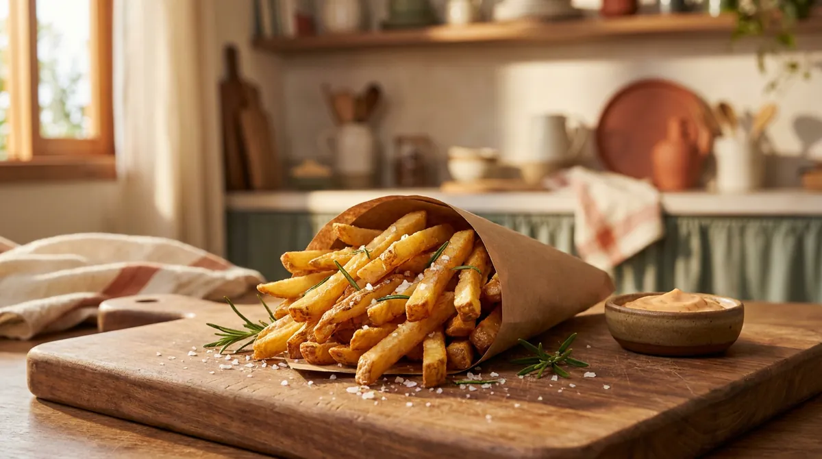 Batata frita crocante na air fryer