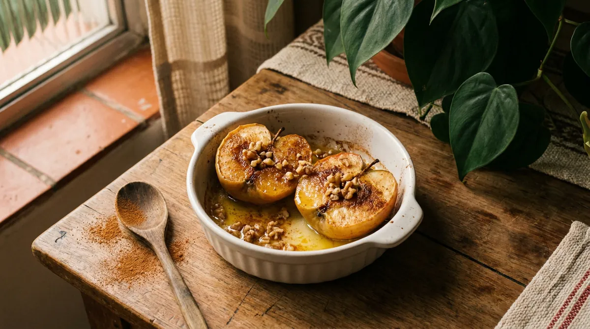 Maçã assada com canela na air fryer