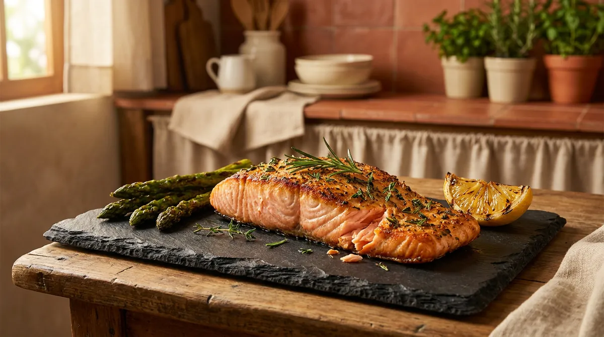 Salmão grelhado na air fryer